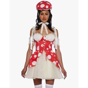 Dolls Kill Princess Toad Costume Mushroom Kingdom Mini Dress